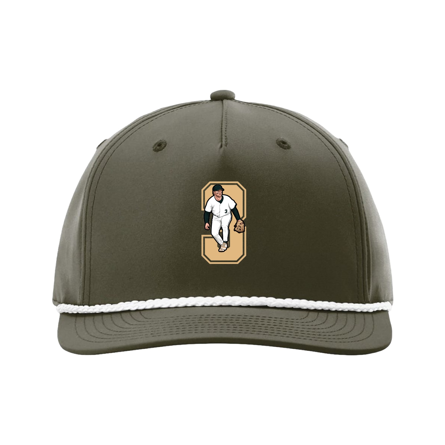 Five-Panel Classic Rope Cap — Number in Green
