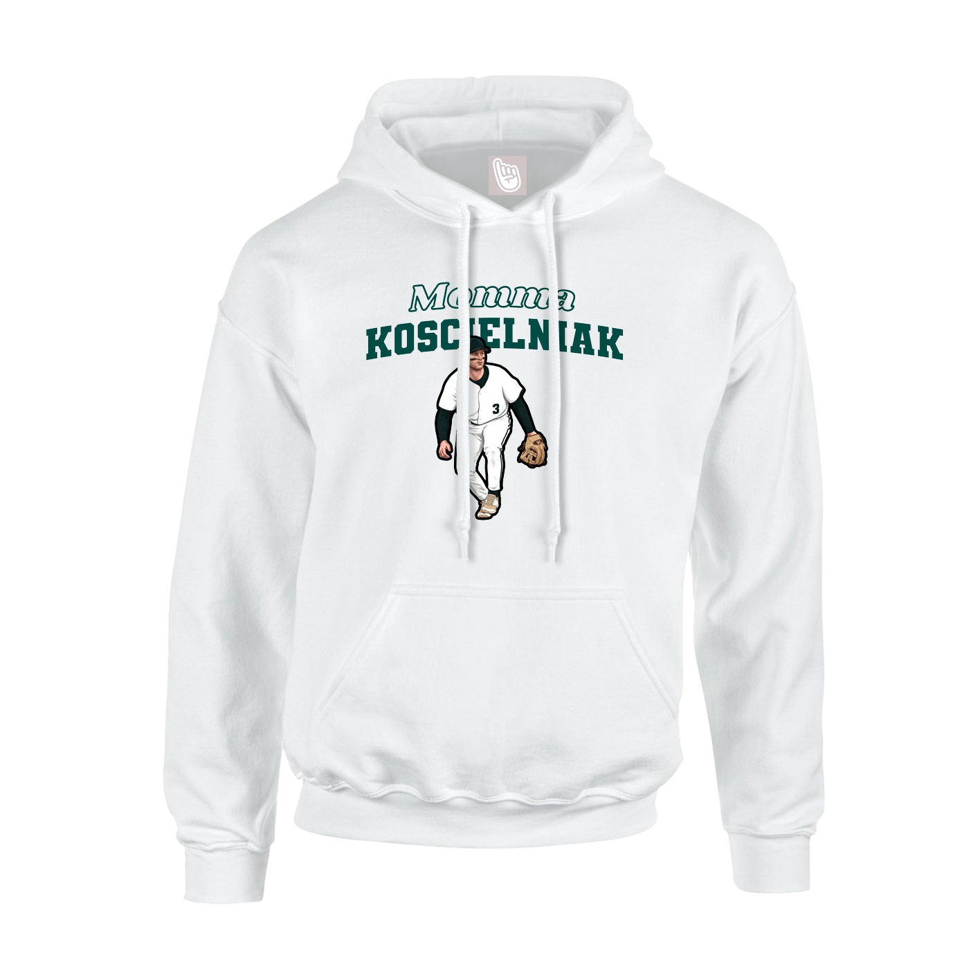 Youth Hoodie — Mothers Day Block in White
