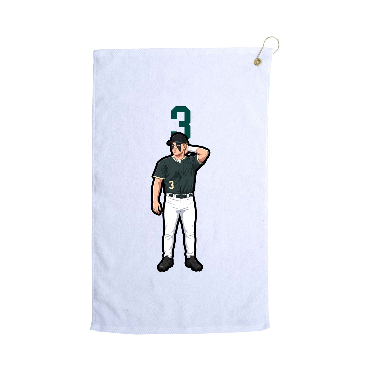 Golf Towel — Number Top in White