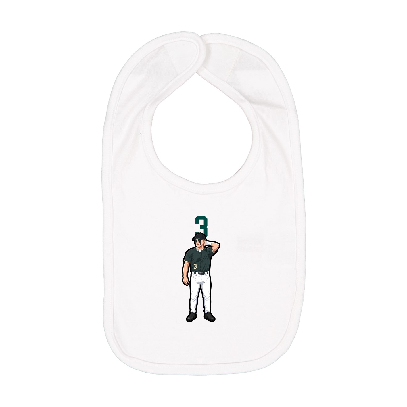 Infant Bib — Number Top in White
