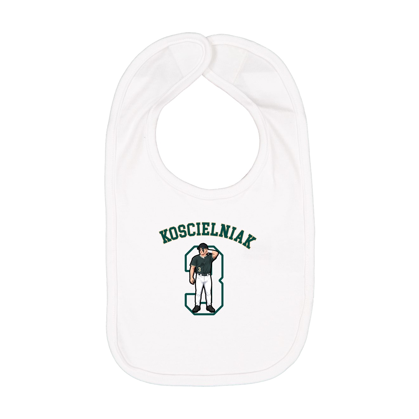 Infant Bib — Shirsey Arch in White