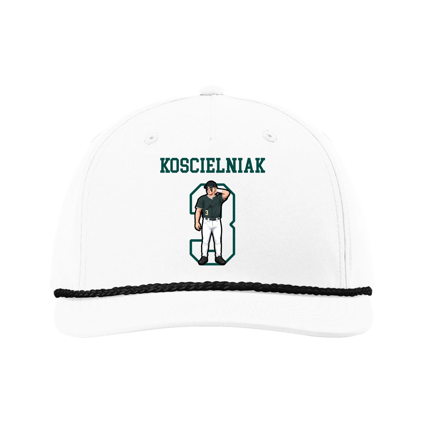 Five-Panel Classic Rope Cap — Shirsey in White