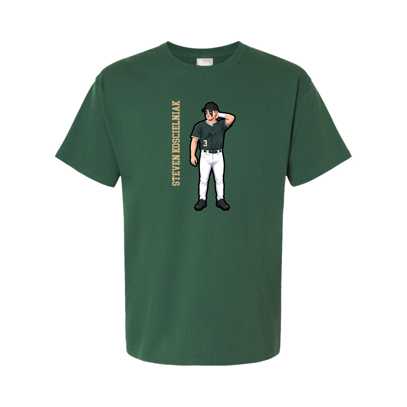 Youth Tee — Name Vertical in Green