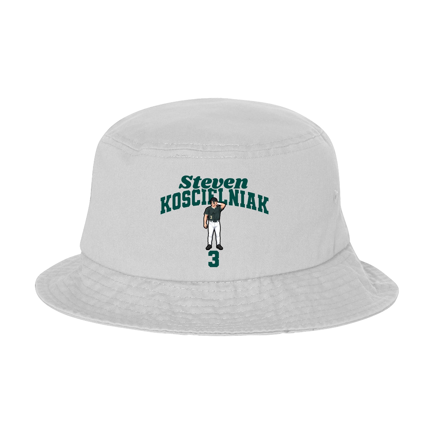 Bucket Cap — Signature Arch in White