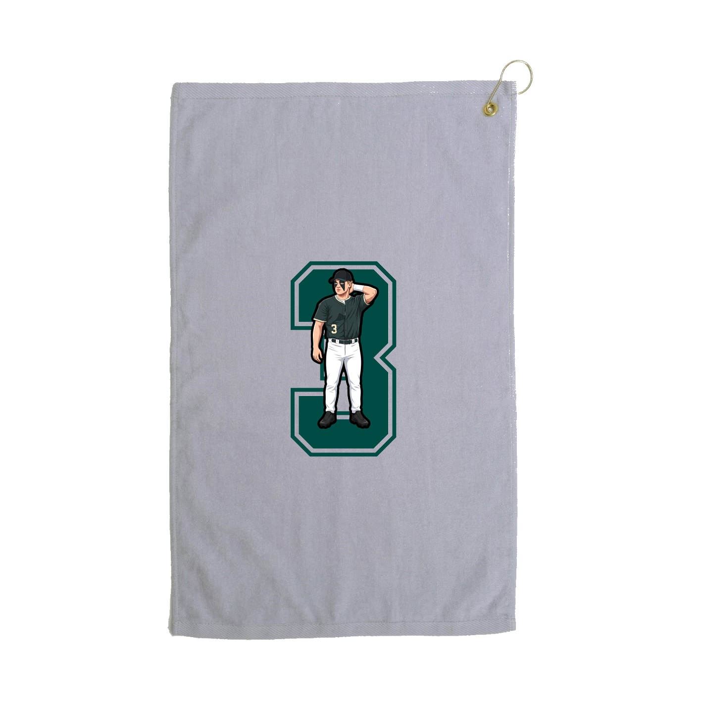 Golf Towel — Number in Grey