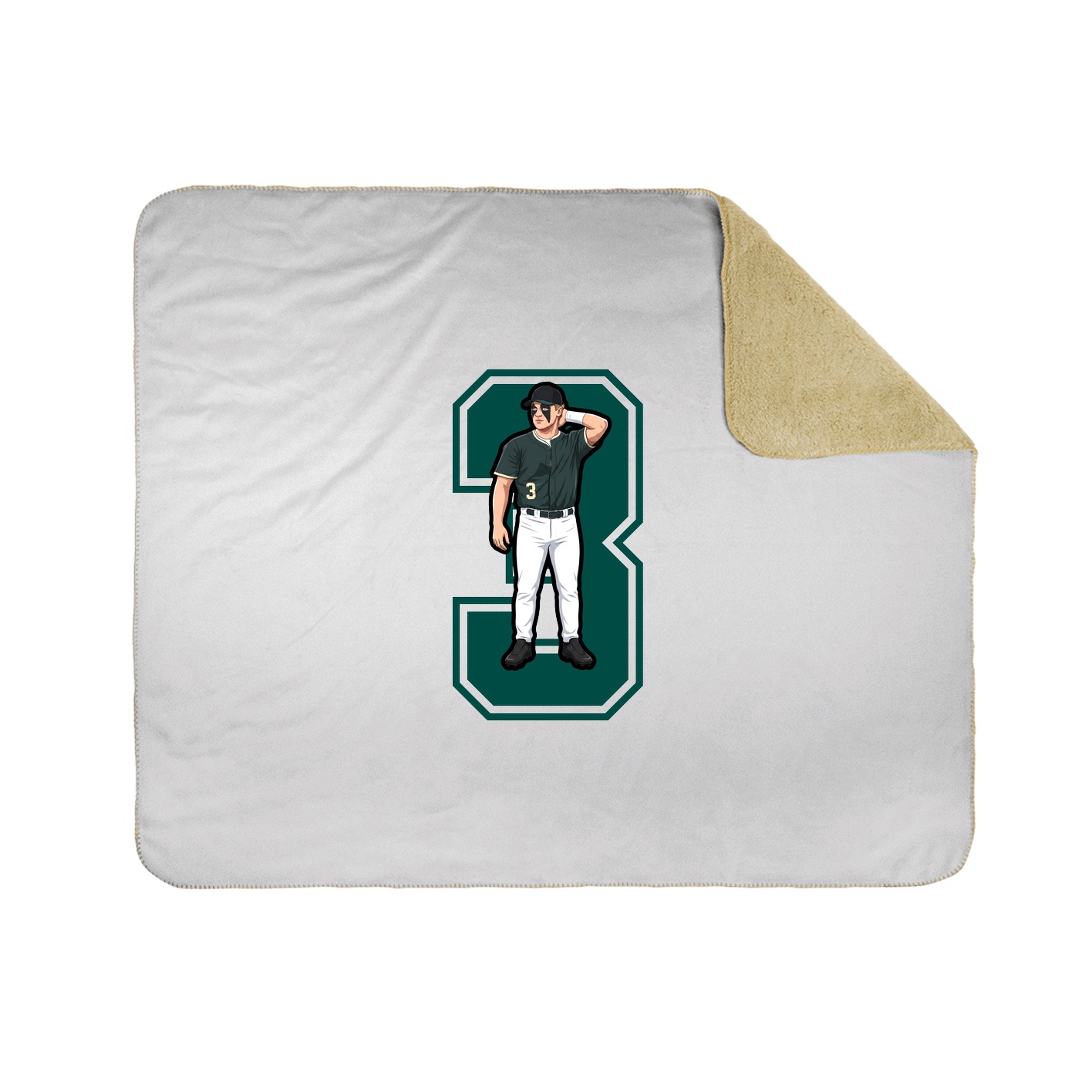 Throw Blanket — Number in White