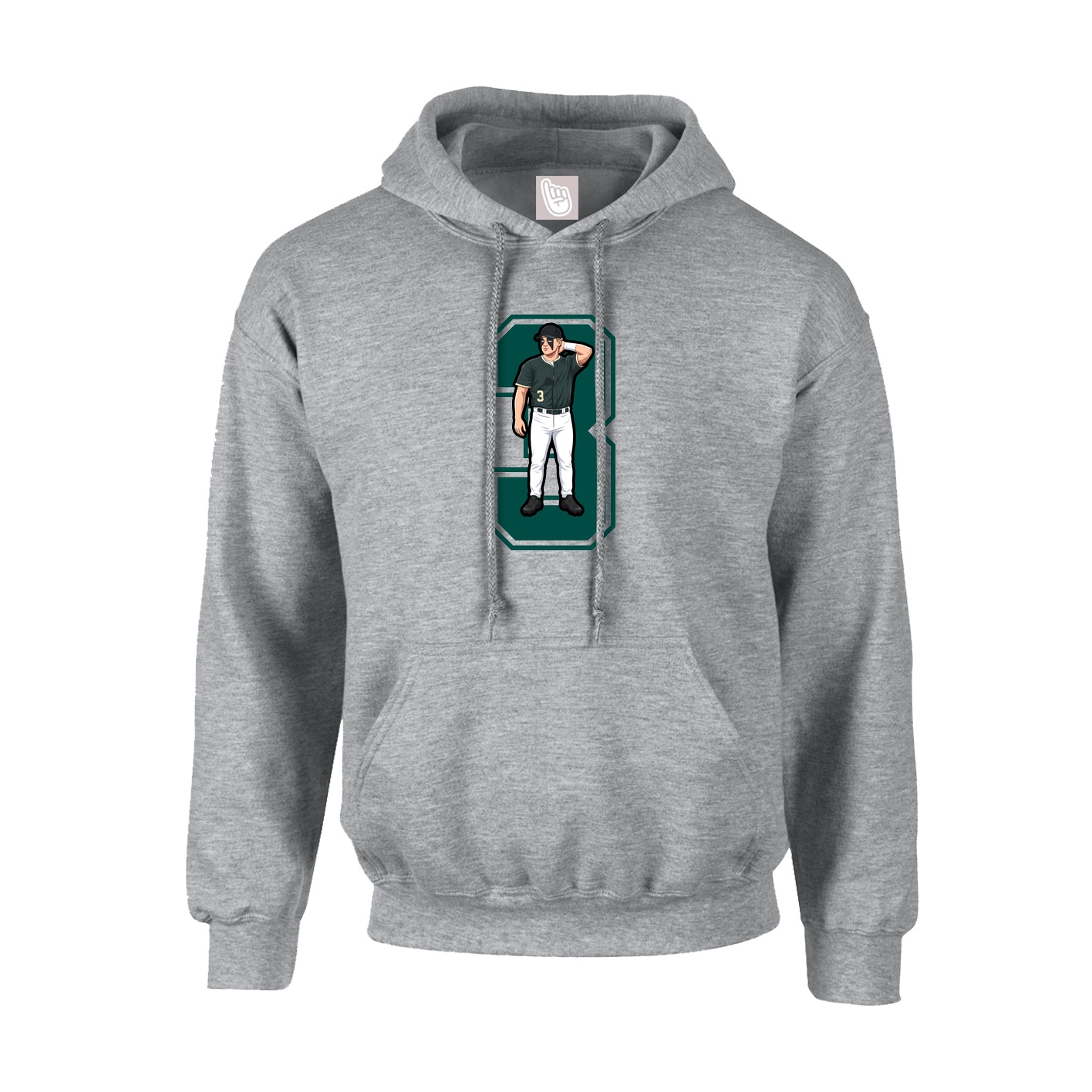 Youth Hoodie — Number in Grey
