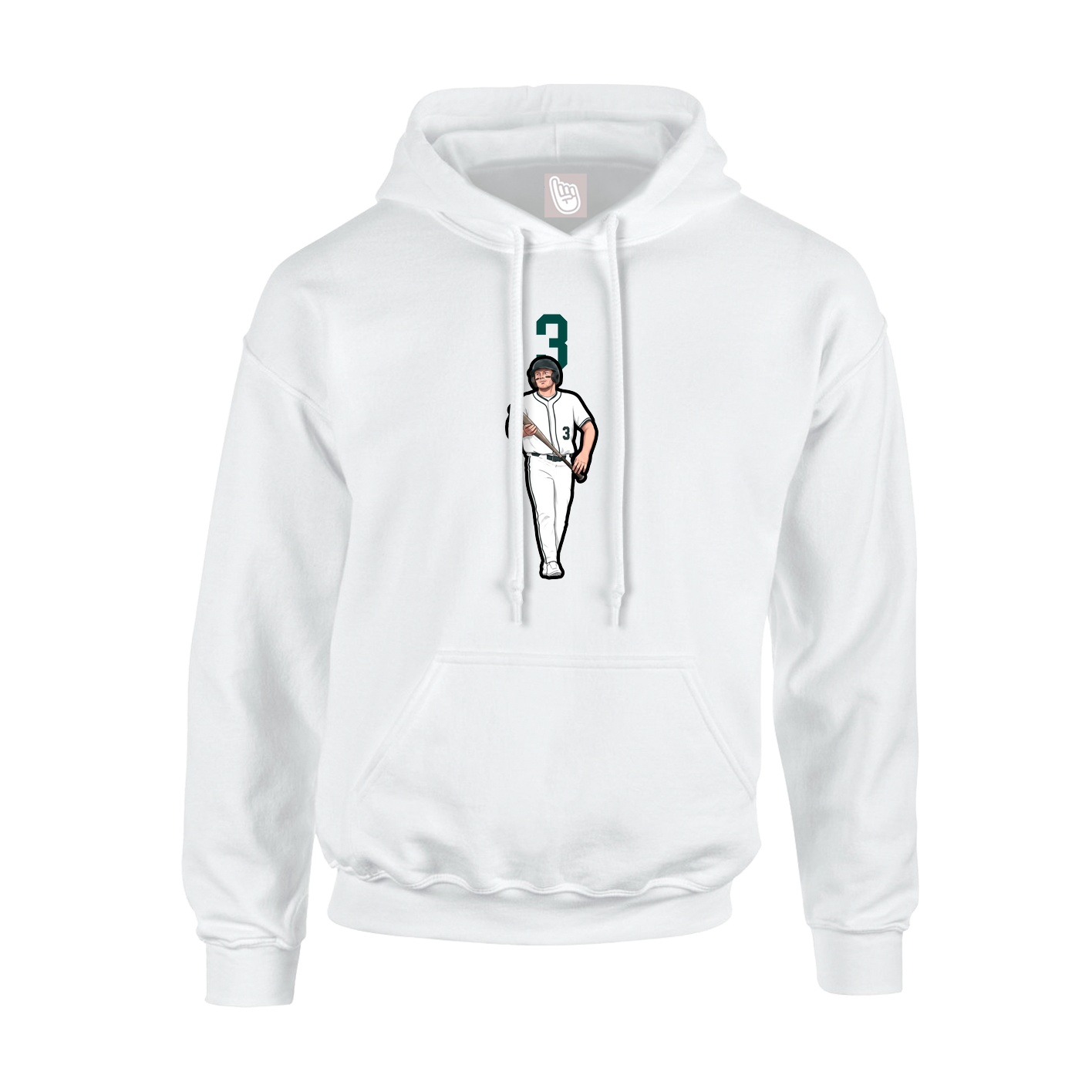 Youth Hoodie — Number Top in White