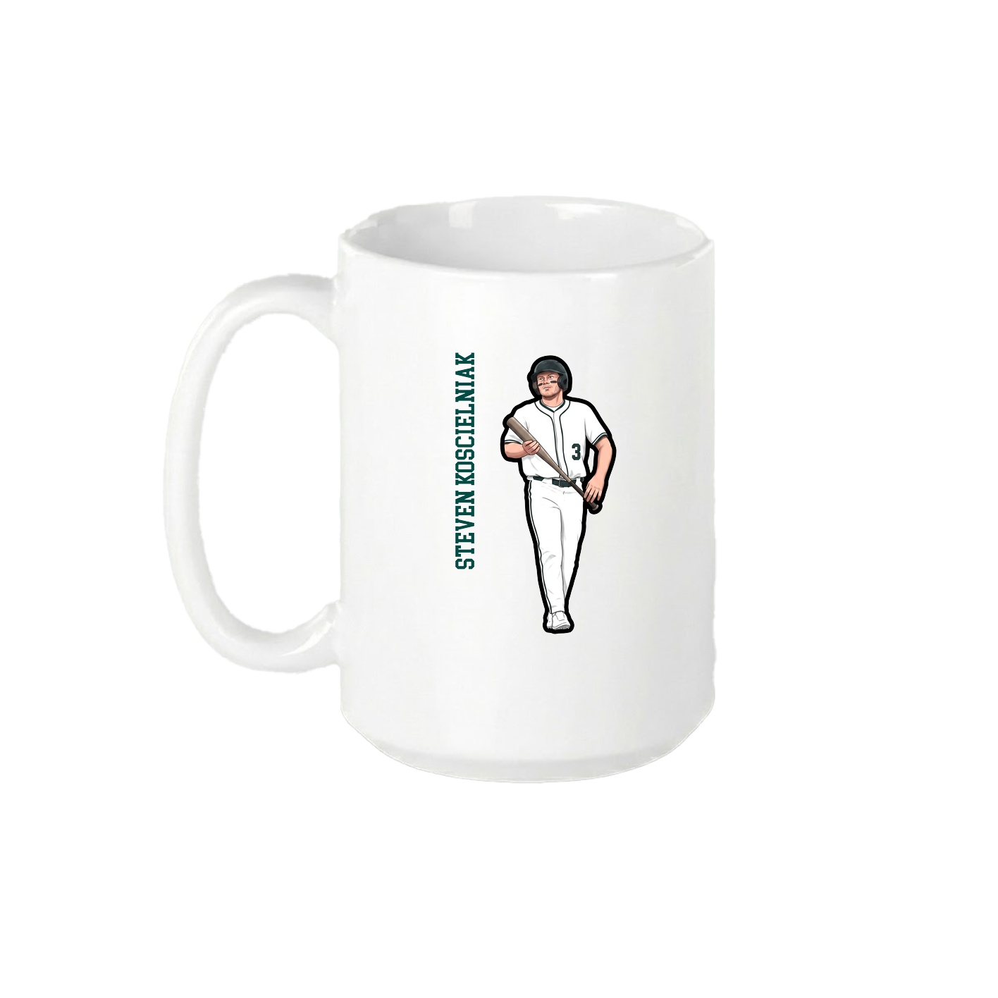 15oz Coffee Mug — Name Vertical in White
