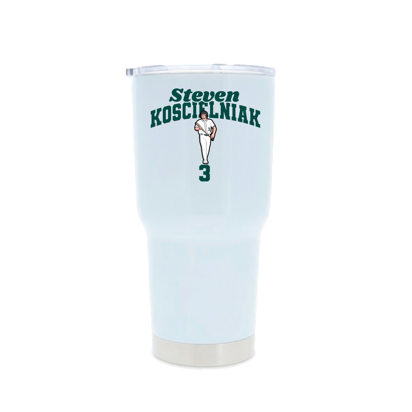 30oz Stainless Steel Tumbler — Signature Arch in White
