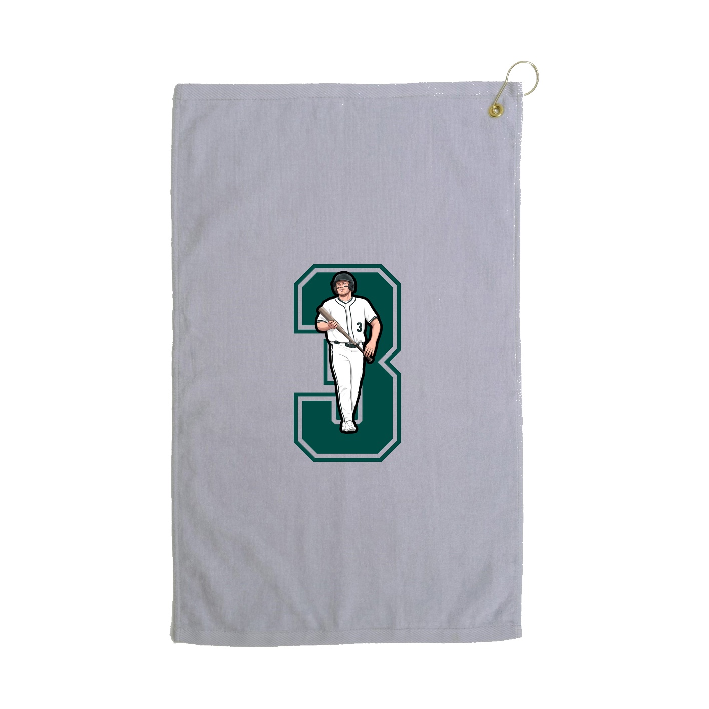 Golf Towel — Number in Grey