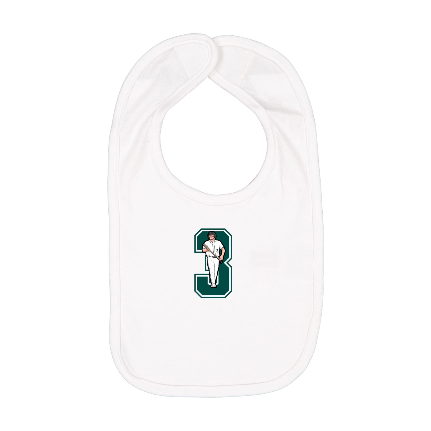 Infant Bib — Number in White