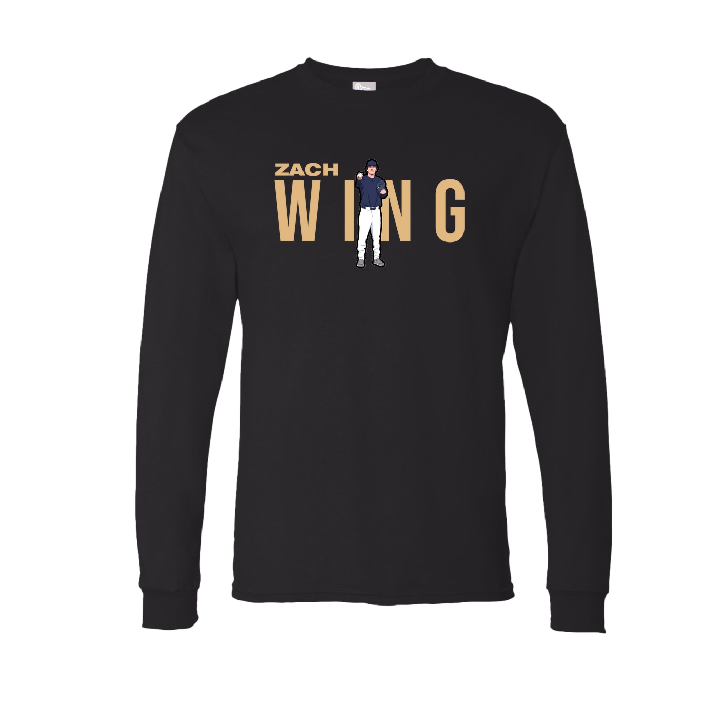 Long Sleeve Tee — Player Name in Black