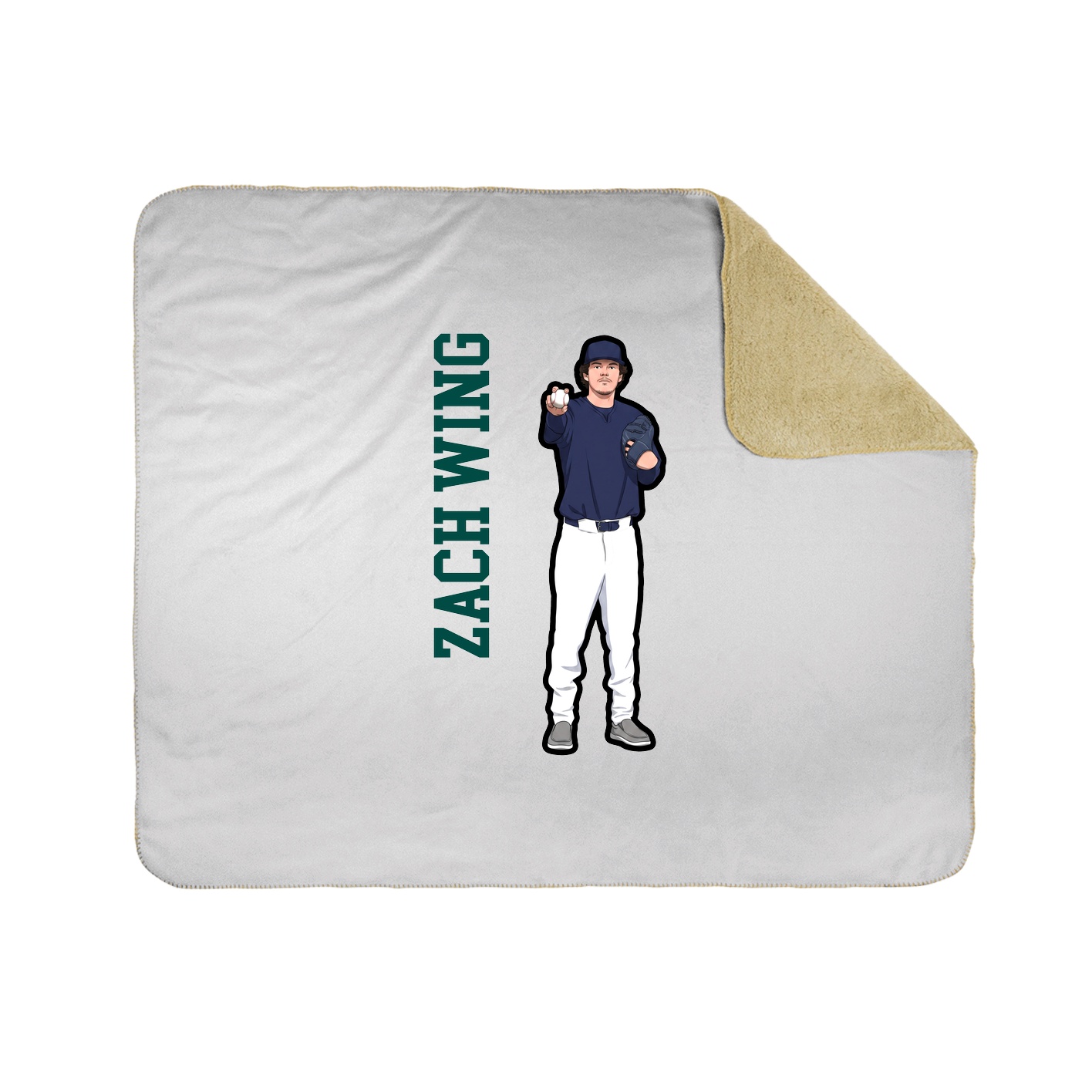 Throw Blanket — Name Vertical in White