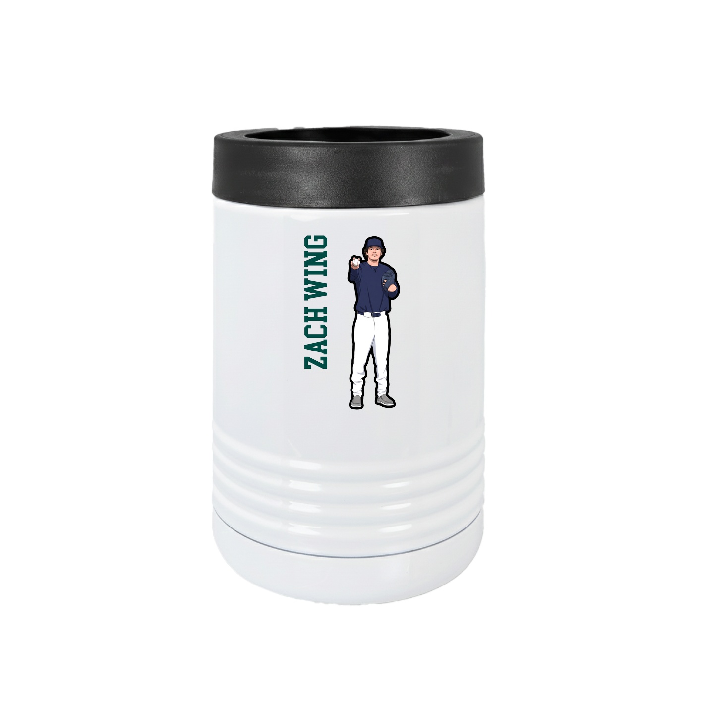 Beverage Holder — Name Vertical in White