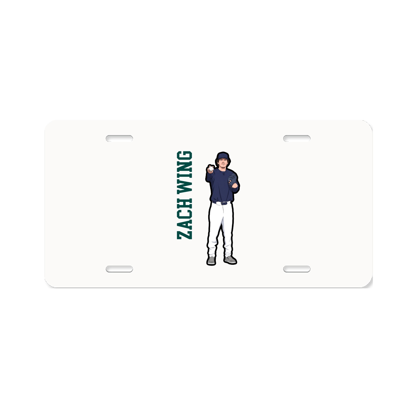 License Plate — Name Vertical in Classic