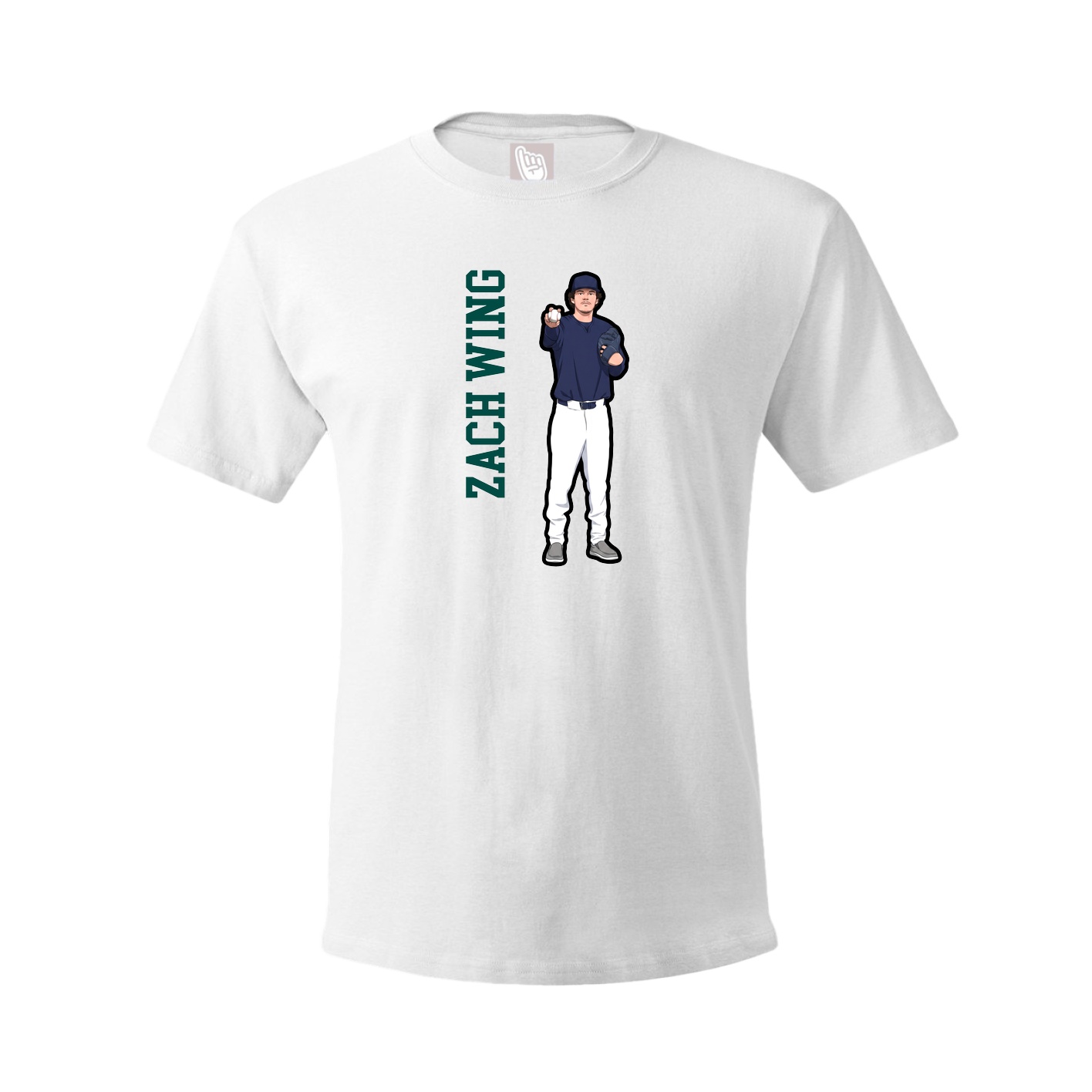 Youth Tee — Name Vertical in White