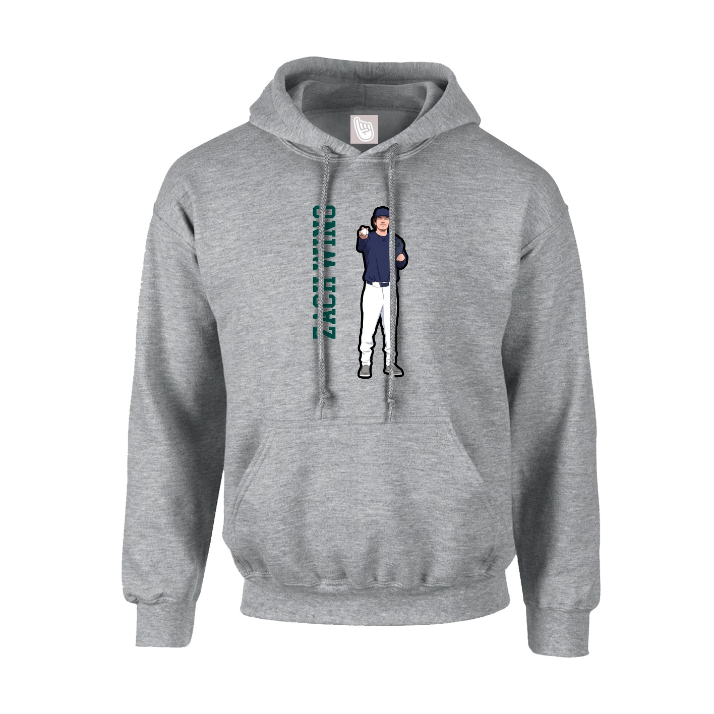 Hoodie — Name Vertical in Grey