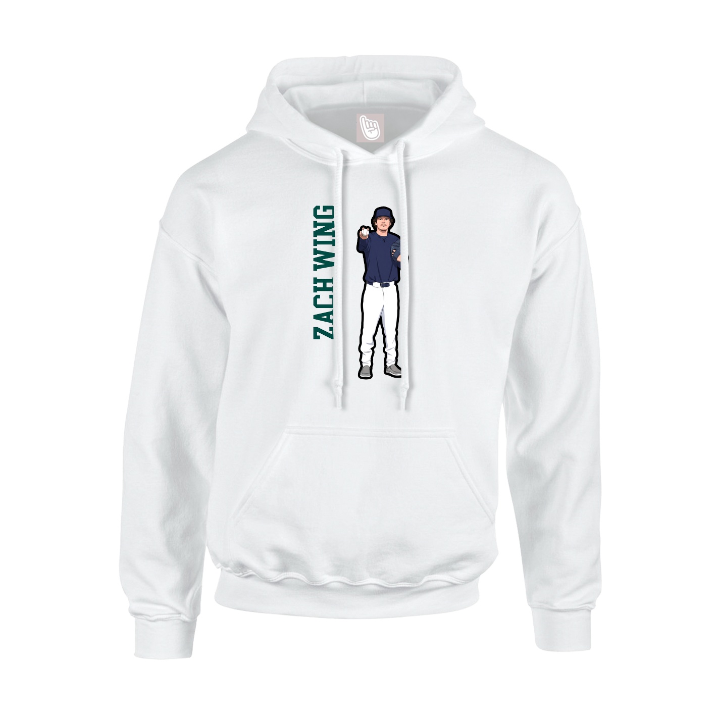 Youth Hoodie — Name Vertical in White