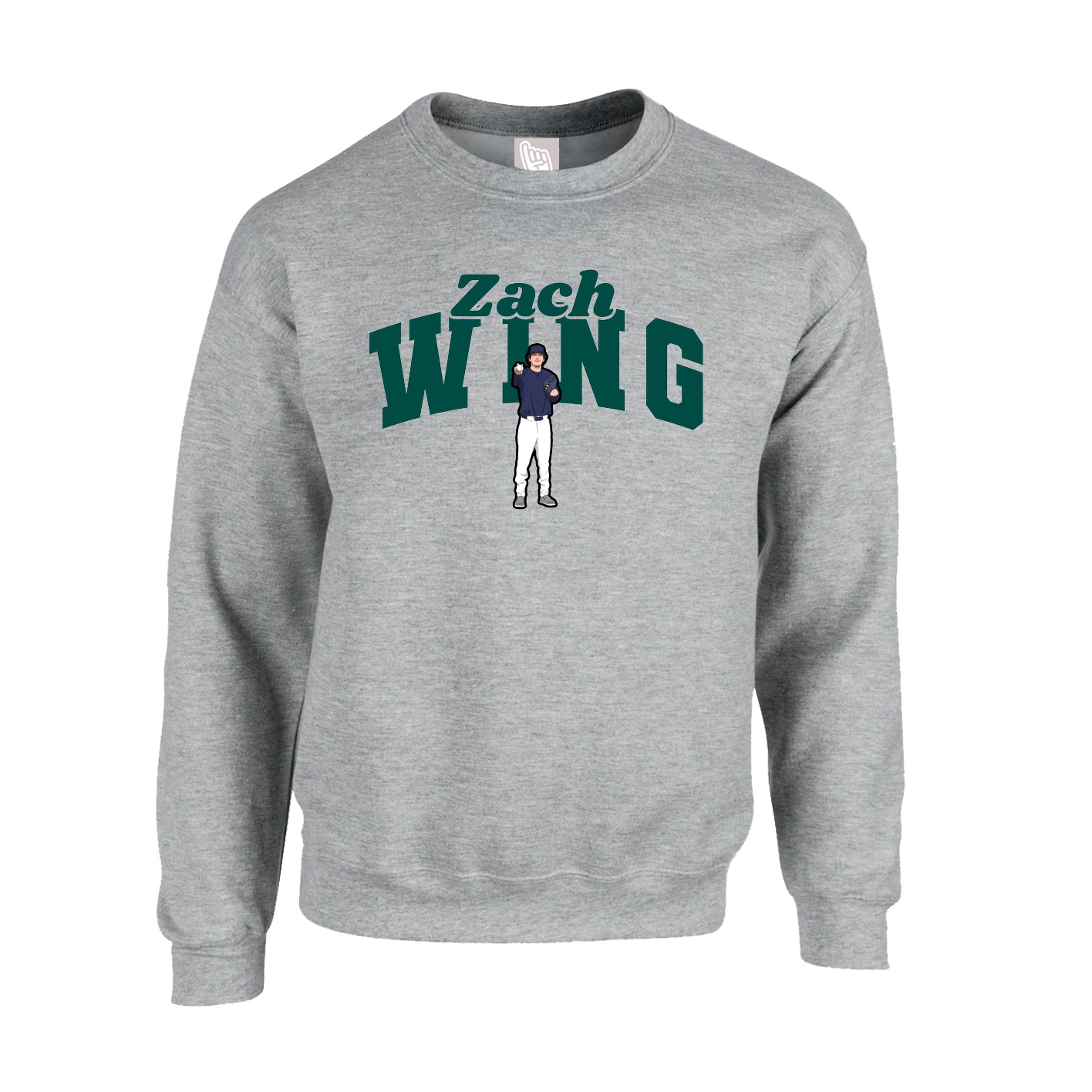 Fleece Crew — Signature Arch in Grey