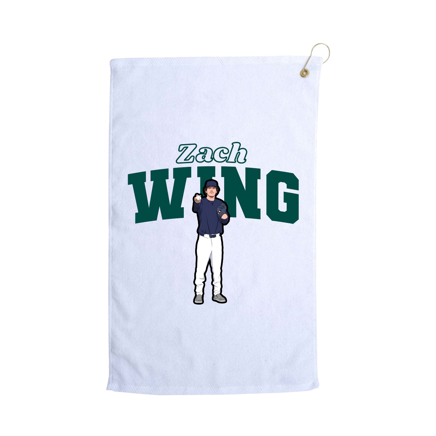 Golf Towel — Name Arch in White