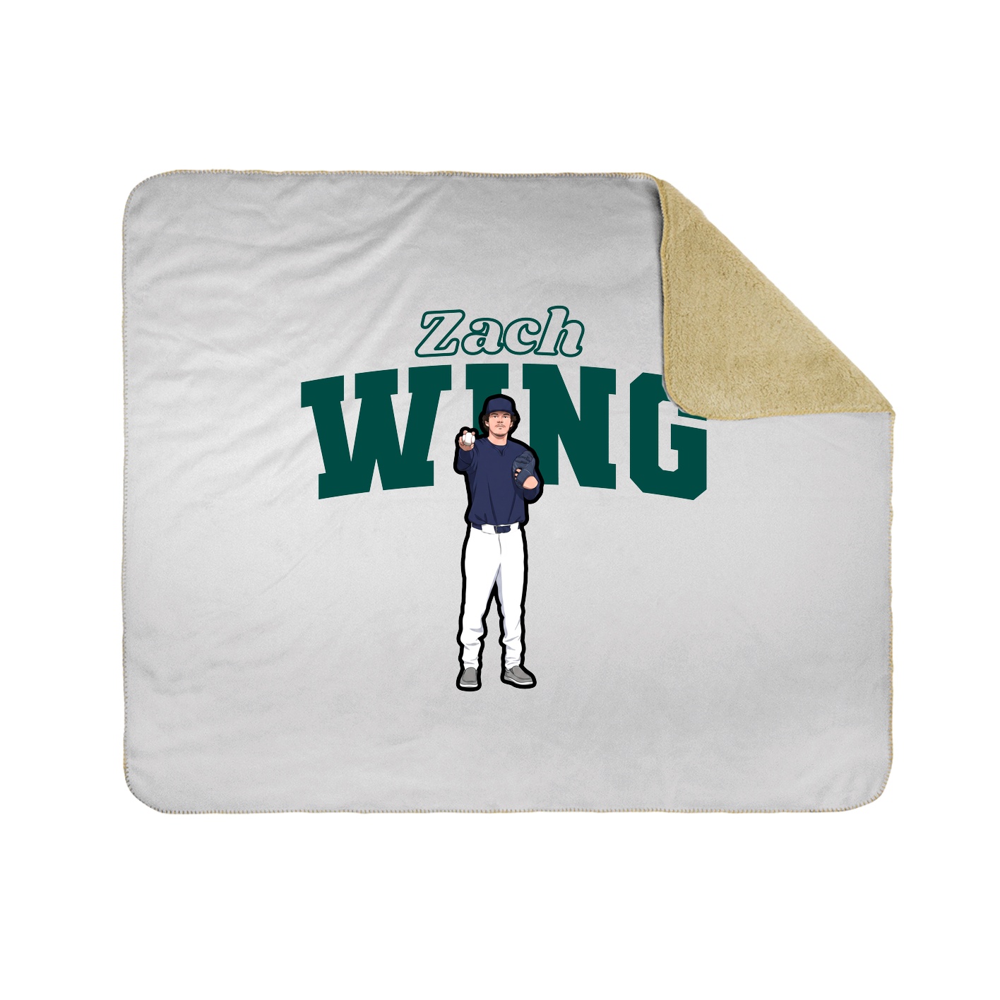 Throw Blanket — Name Arch in White