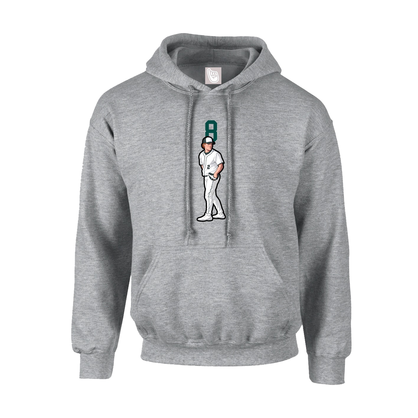Youth Hoodie — Number Top in Grey