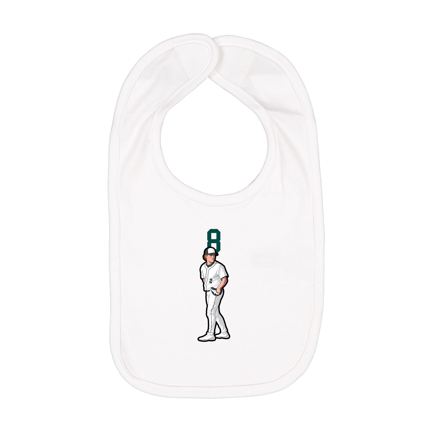 Infant Bib — Number Top in White