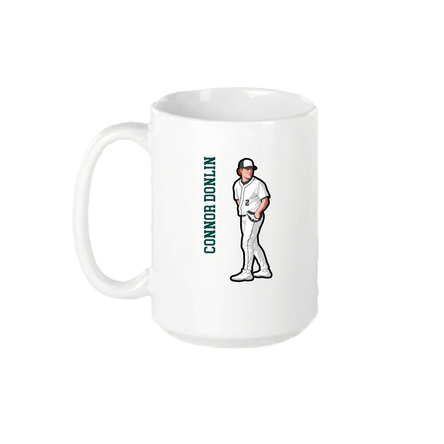 15oz Coffee Mug — Name Vertical in White