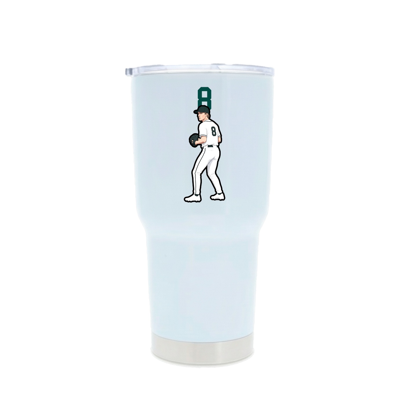 30oz Stainless Steel Tumbler — Number Top in White