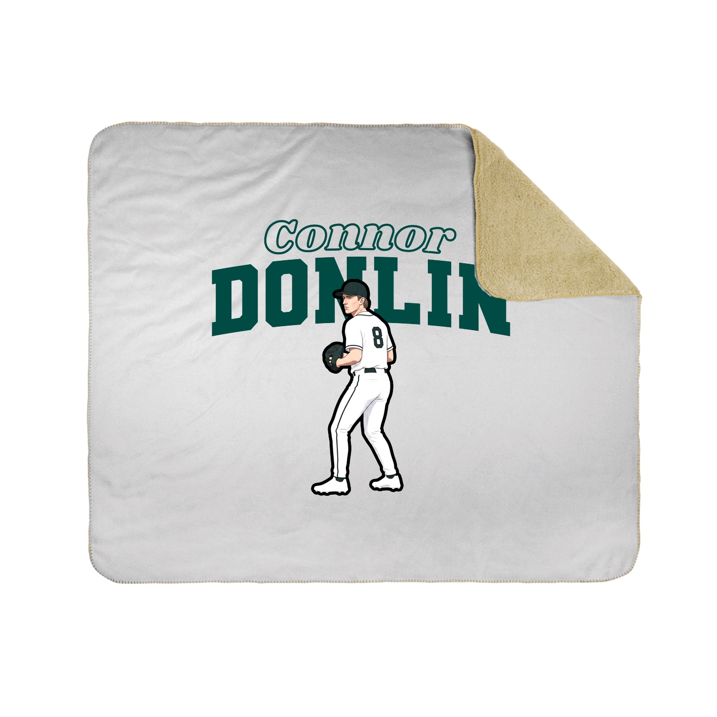 Throw Blanket — Name Arch in White