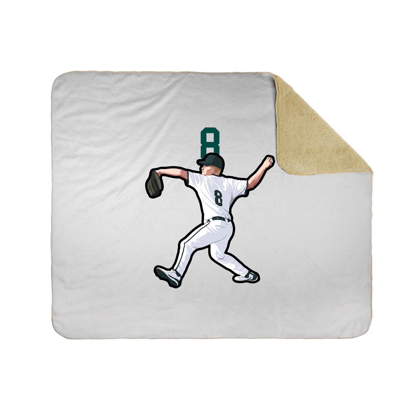 Throw Blanket — Number Top in White