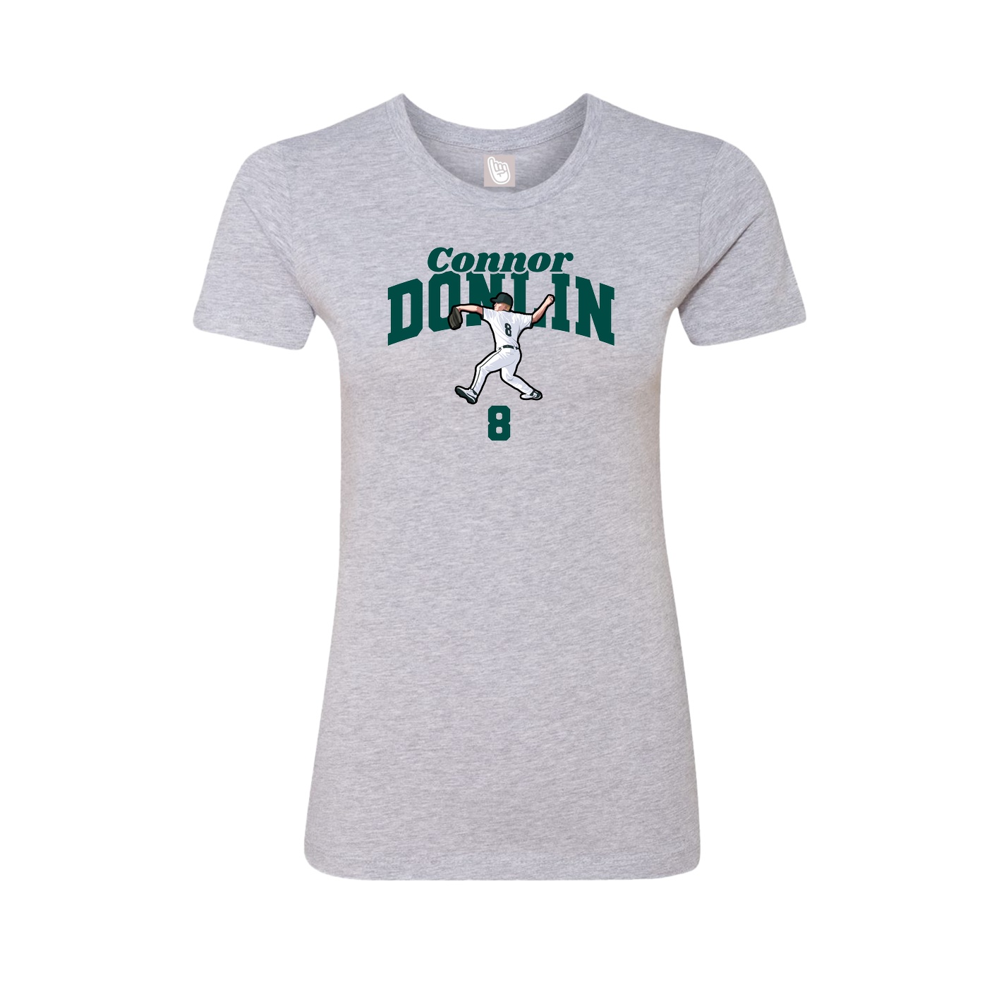 Fitted Women's Tee — Signature Arch in Grey