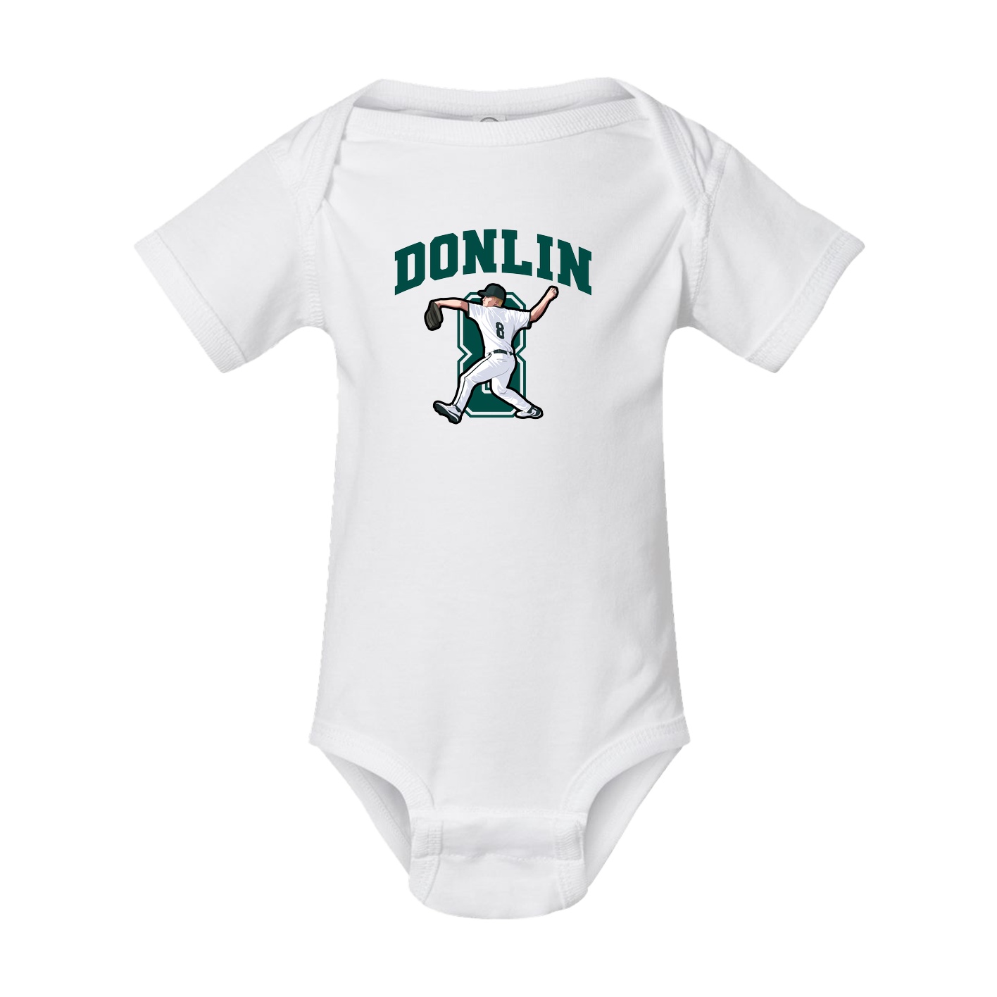 Baby Onesie — Number in White
