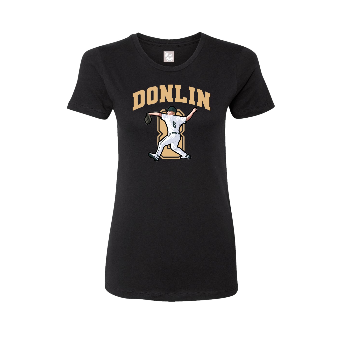 Fitted Women's Tee — Number in Black