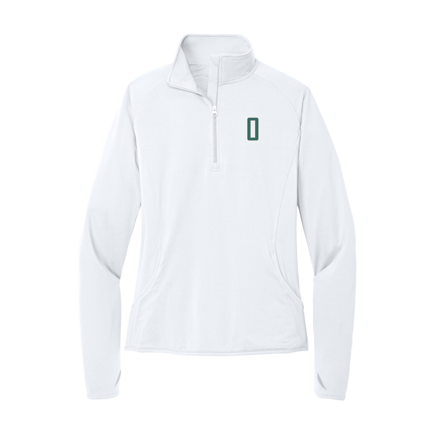 Women's Q-Zip Pullover — Front Shirsy in White