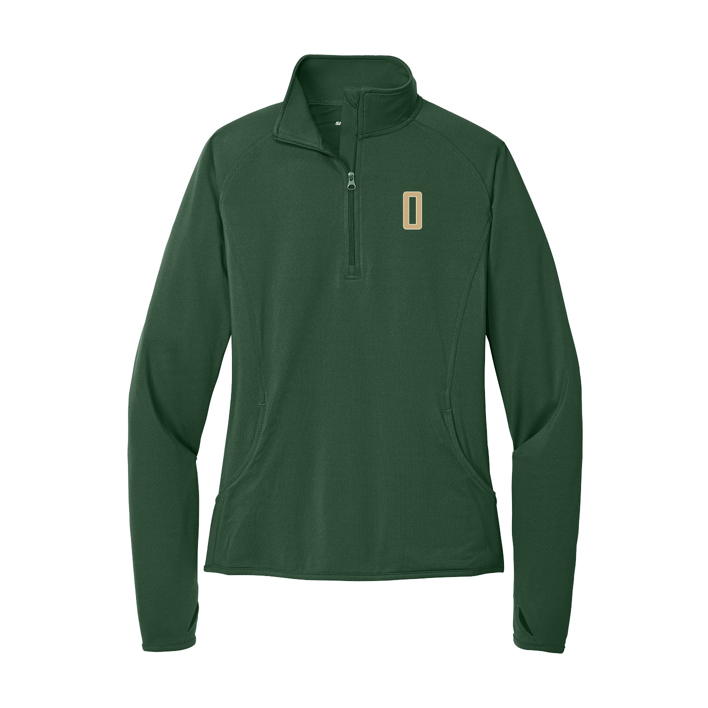 Women's Q-Zip Pullover — Front Shirsy in Green