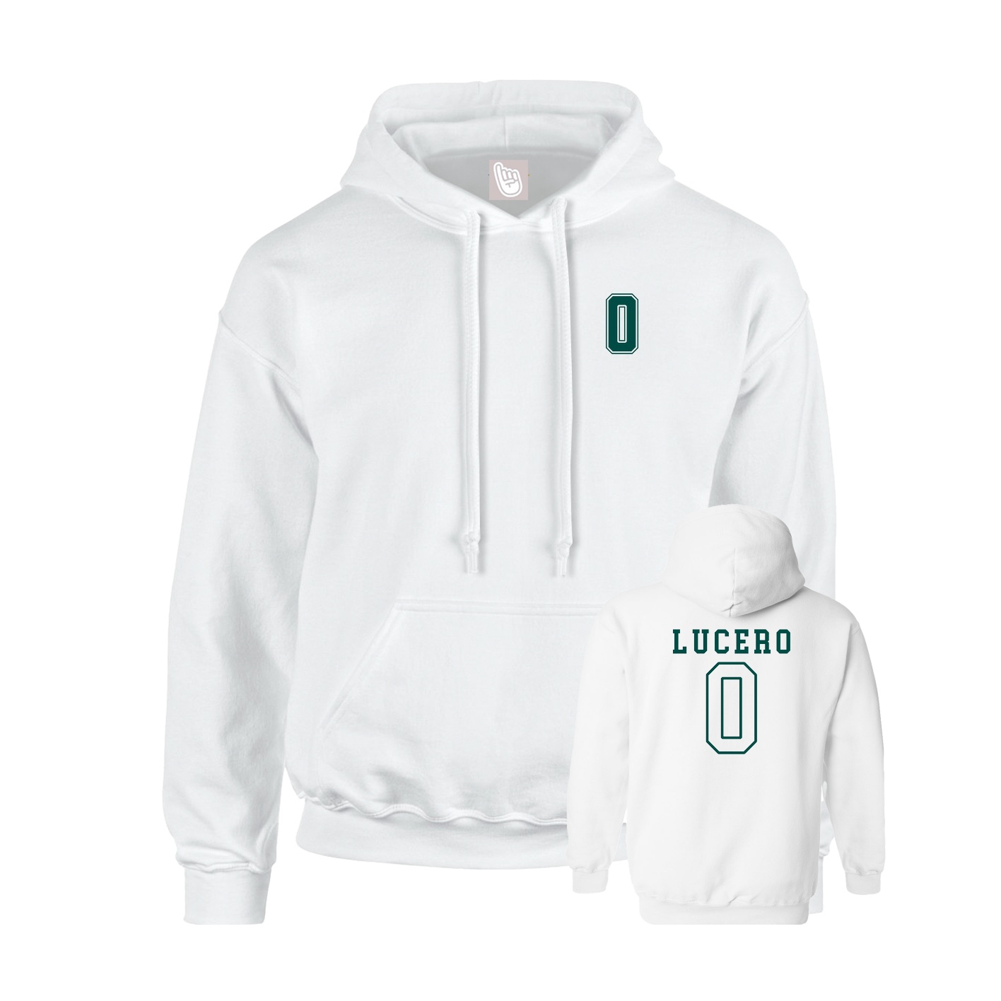Hoodie — Chest Back in White