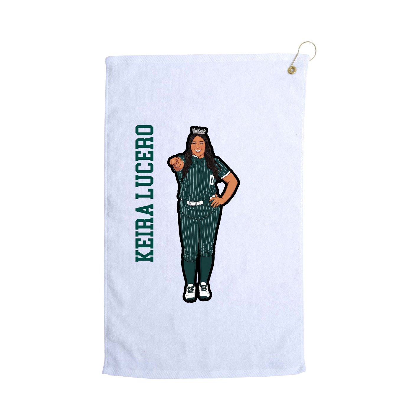 Golf Towel — Name Vertical in White
