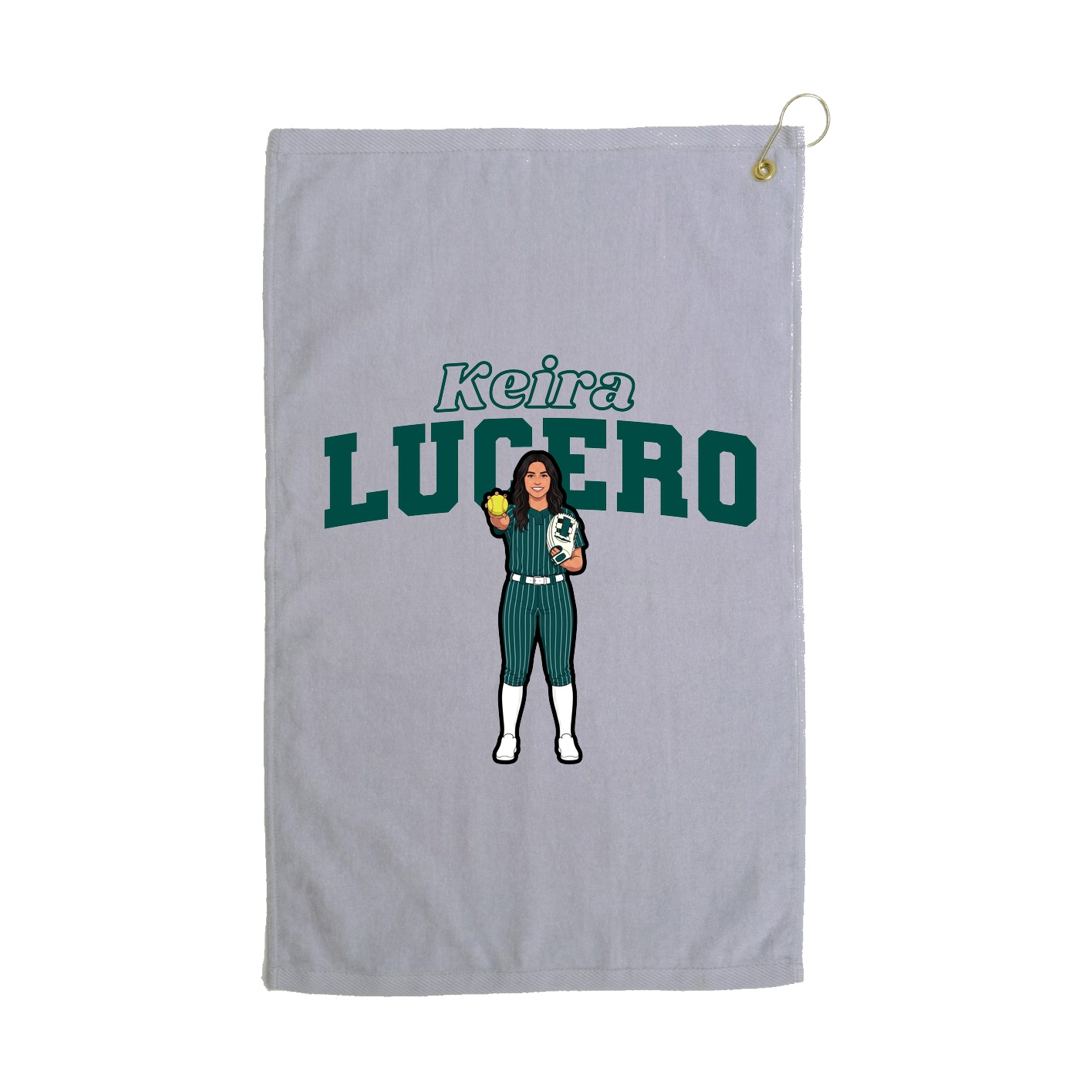 Golf Towel — Name Arch in Grey