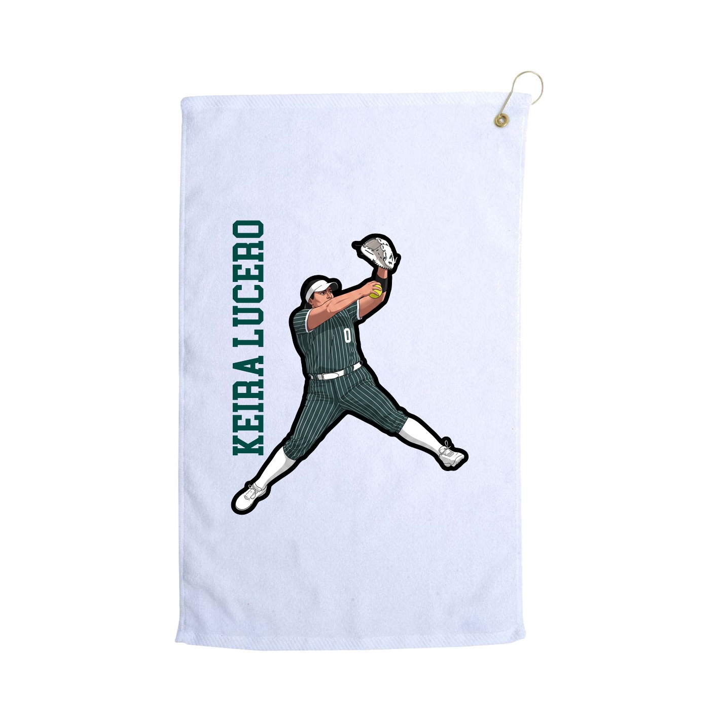 Golf Towel — Name Vertical in White