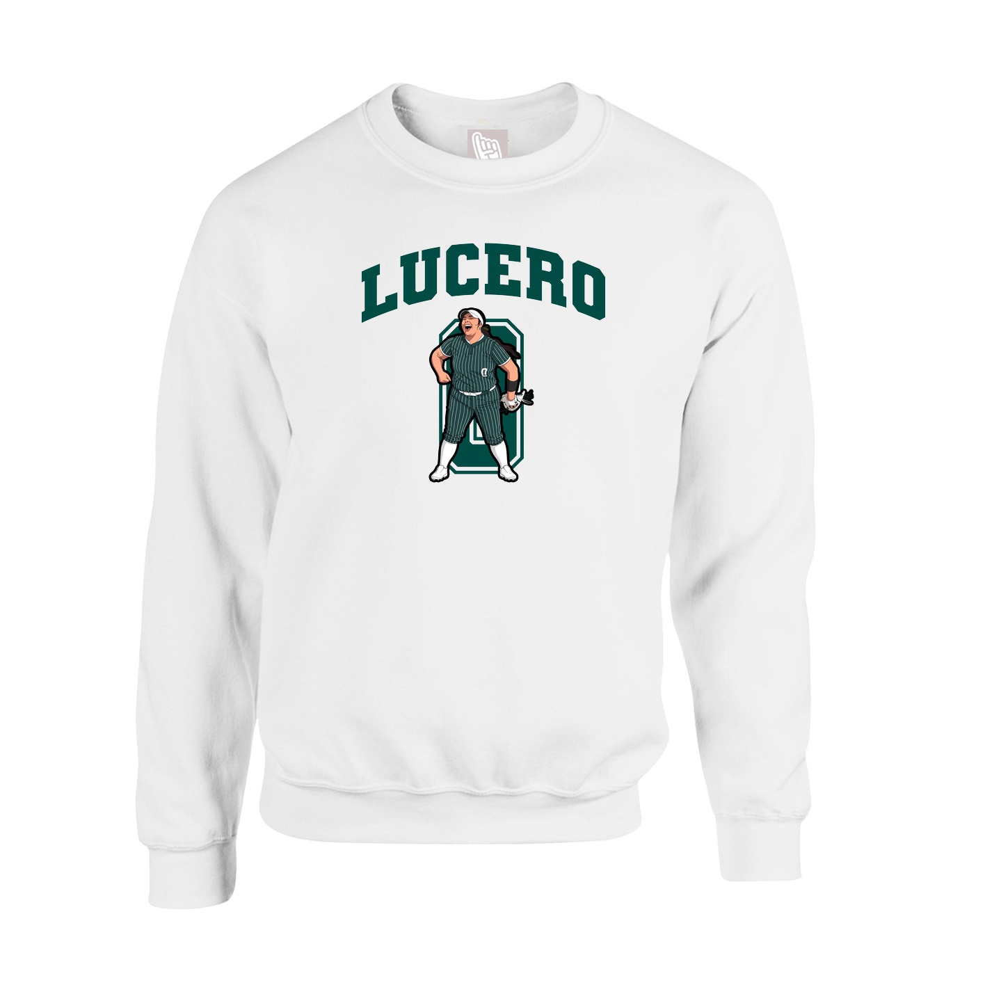 Fleece Crew — Number in White