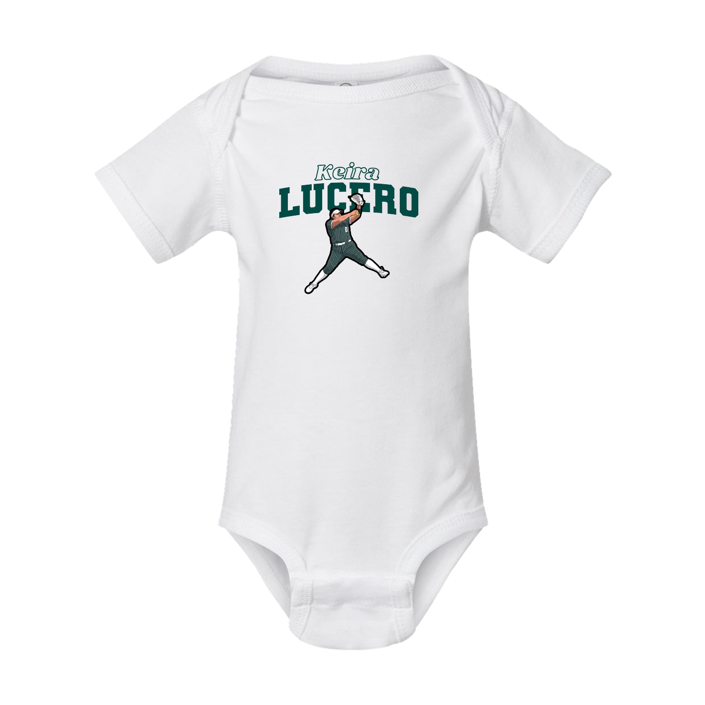 Baby Onesie — Name Arch in White