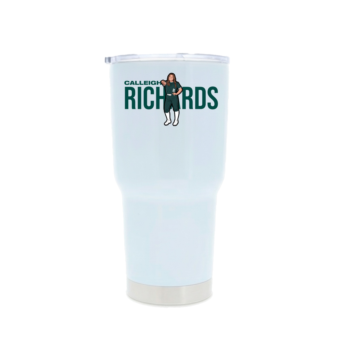 30oz Stainless Steel Tumbler — Player Name in White