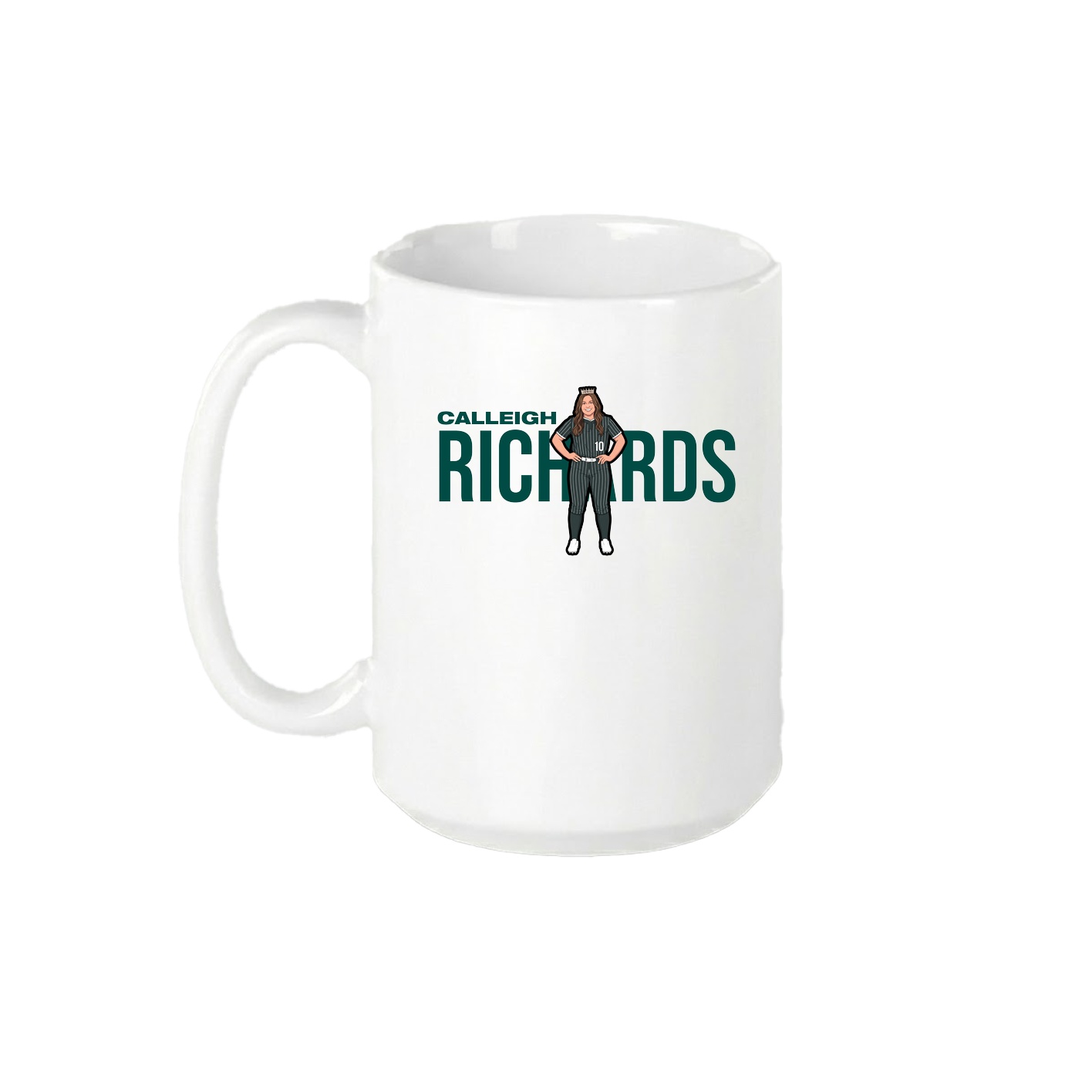 15oz Coffee Mug — Player Name in White