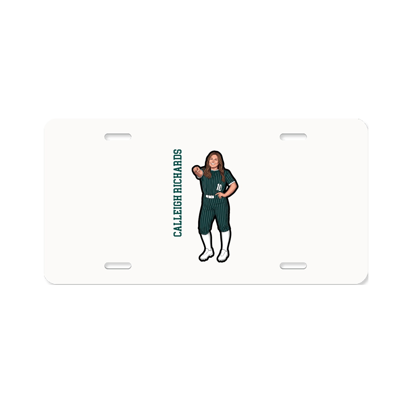License Plate — Name Vertical in Classic