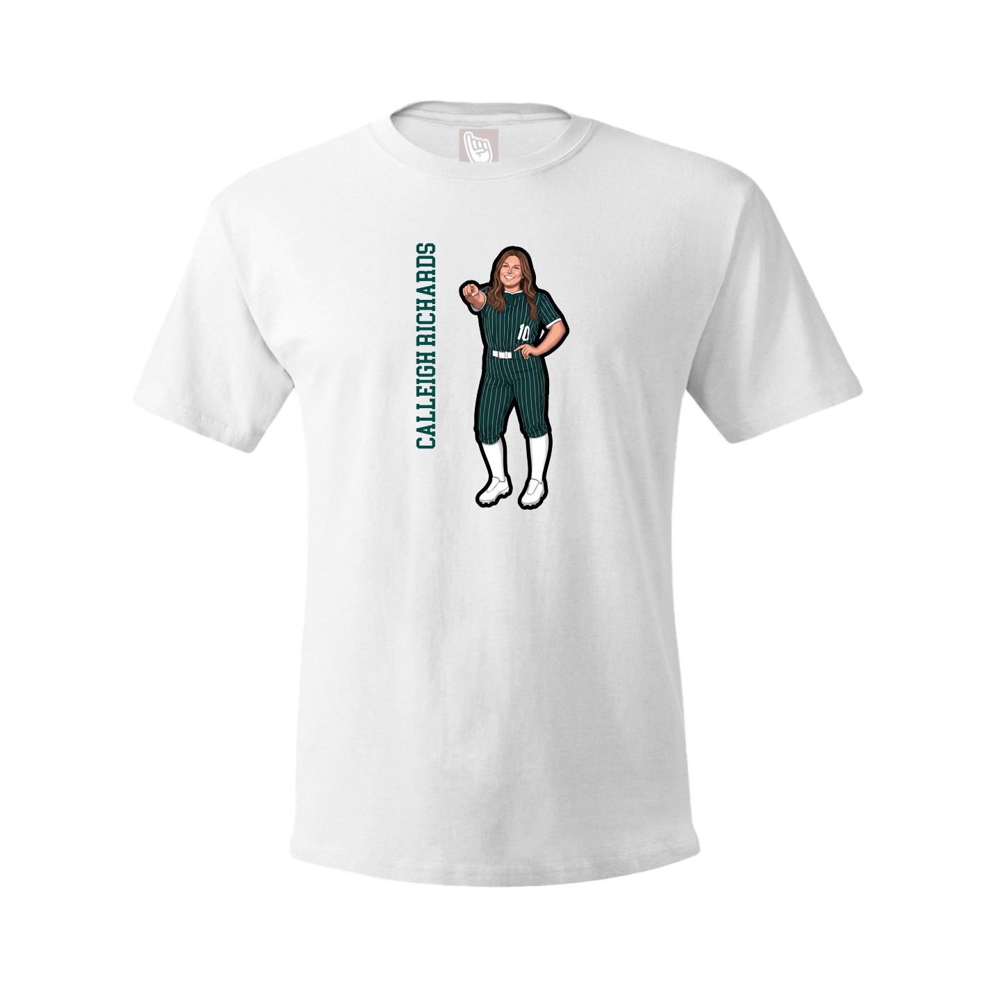 Tee — Name Vertical in White
