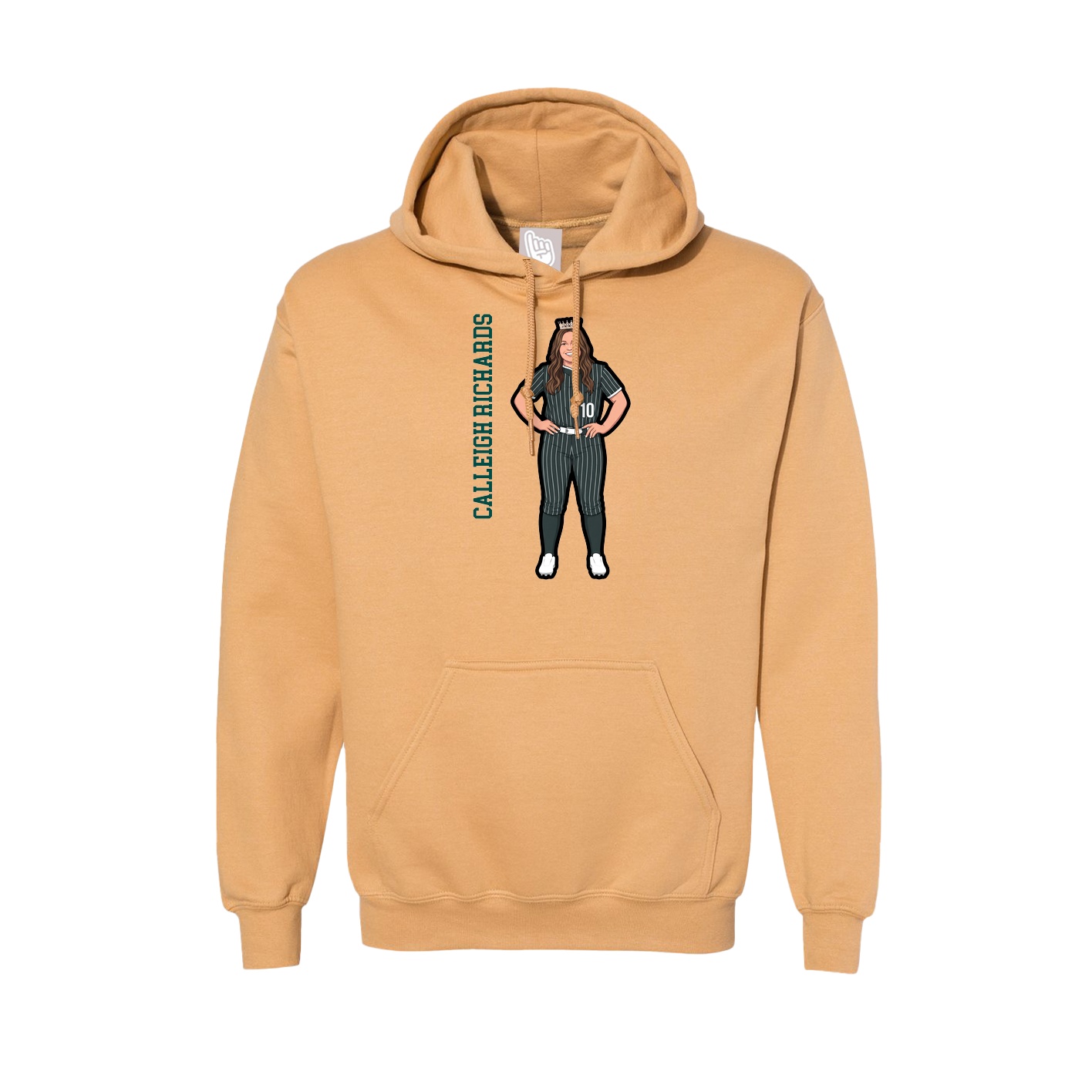 Hoodie — Name Vertical in Vegas Gold