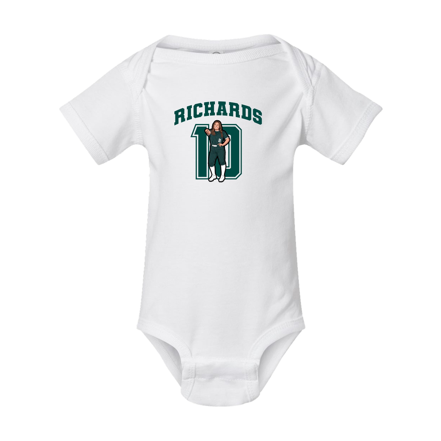 Baby Onesie — Number in White