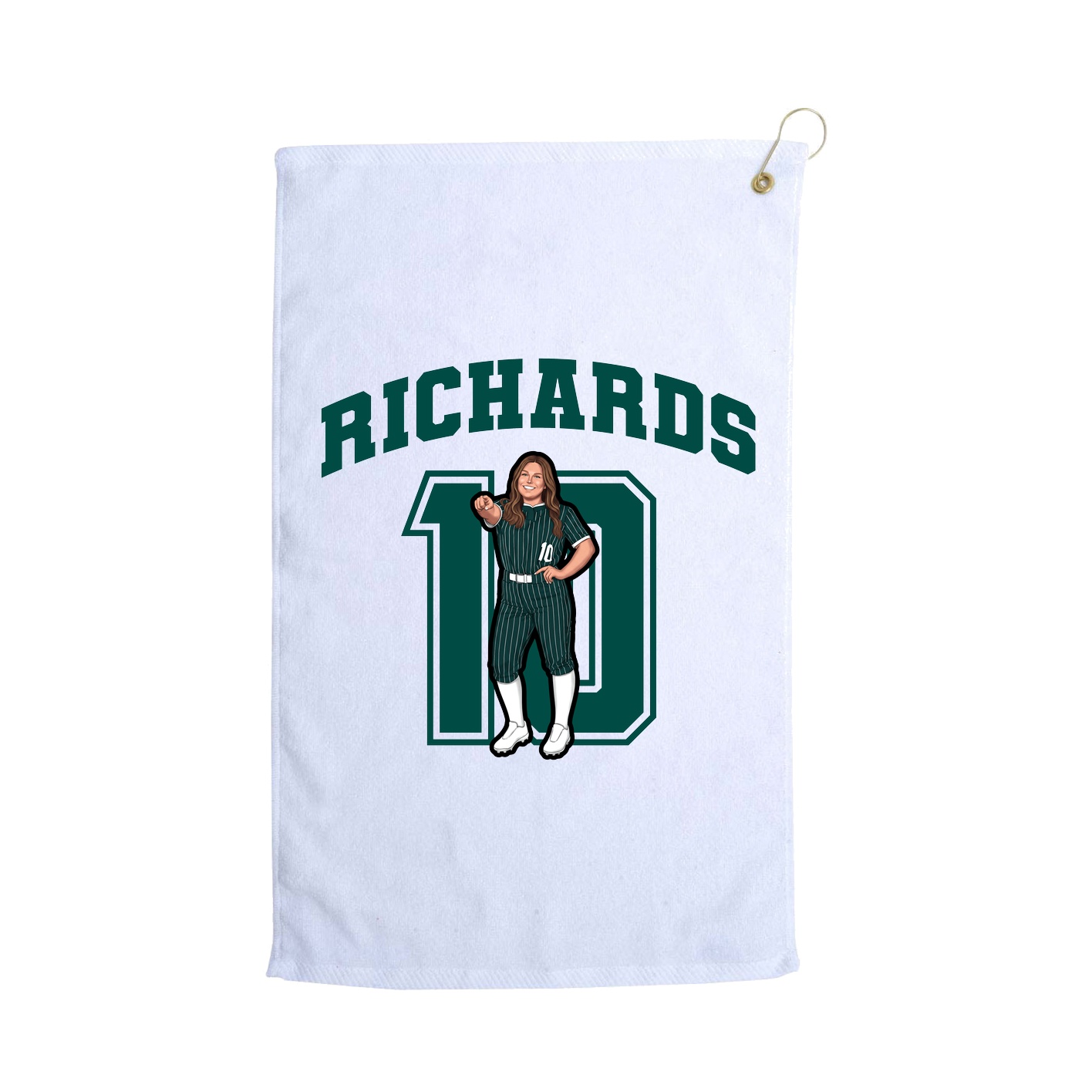 Golf Towel — Number in White